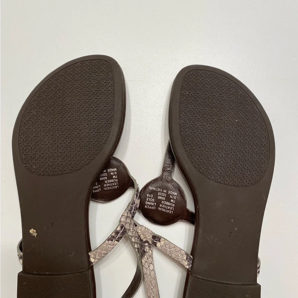 Tory Burch DANI Roccia Thong Sandal Gold Logo - Picture 5 of 8